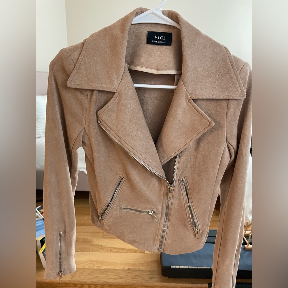 NEW VICI Faux Suede Moto Jacket
